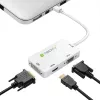Techly-adapteri 3 in 1 Mini DisplayPort (Thunderbolt) HDMI / DVI / VGA IADAP MDP-COMBOF12