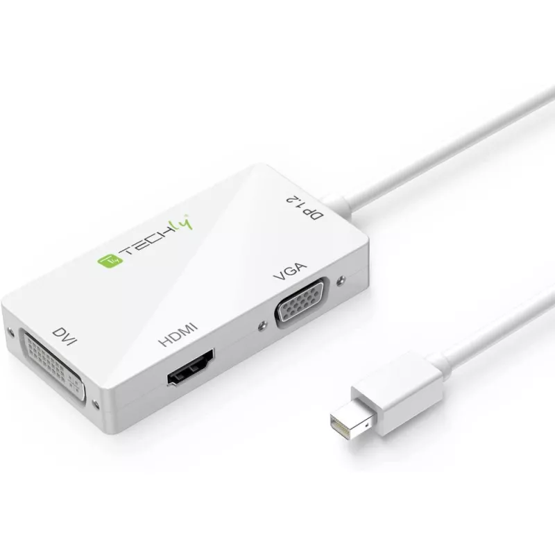 Techly-adapteri 3 in 1 Mini DisplayPort (Thunderbolt) HDMI / DVI / VGA IADAP MDP-COMBOF12