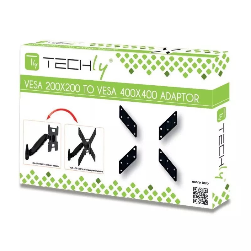 Techly yleisadapteri VESA 200x200 - 400x400 musta ICA-LCD G11A