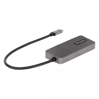 StarTech.com 3-porttinen USB-C-moninäyttösovitin, USB Type-C - 3x DisplayPort 1.4 MST -keskitin, kolminkertainen 4K 60Hz DP-kannettavan näytön jatko / jakaja, HDR, erittäin pitkä sisäänrakennettu kaapeli - vain Windows