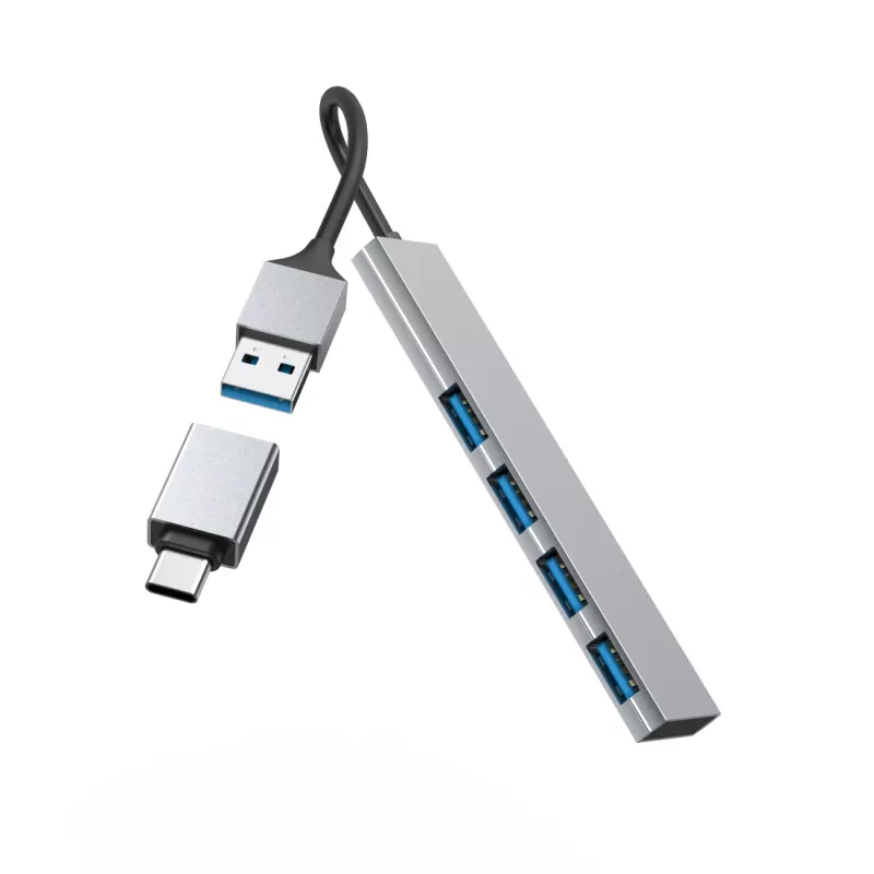 Hama 00200141 USB-keskitin USB 3.2 Gen 1 (3.1 Gen 1) Type-A 5000 Mbit/s harmaa