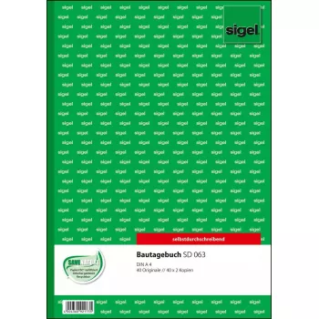 Liikelomake Sigel SD063 vihreä A4 120 arkkia