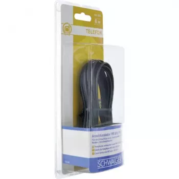 Verkkokaapeli Schwaiger 6,0 m RJ-11 - RJ-11 6 m musta