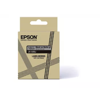 Epson matta nauha – harmaa/musta 18 mm (8 m) – LK-5ABJ, musta harmaalla, LK, Rhino, LabelWorks LW-C410, LabelWorks LW-C610, 1,8 cm, 8 m
