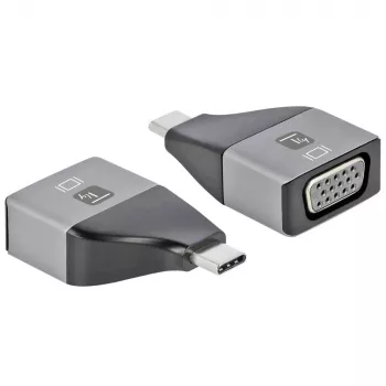 Techly IADAP USBC-VGAC USB-näytönohjainadapteri 1920 x 1200 pikseliä musta, hopea