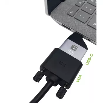 Techly IADAP USBC-VGAC USB-näytönohjainadapteri 1920 x 1200 pikseliä musta, hopea