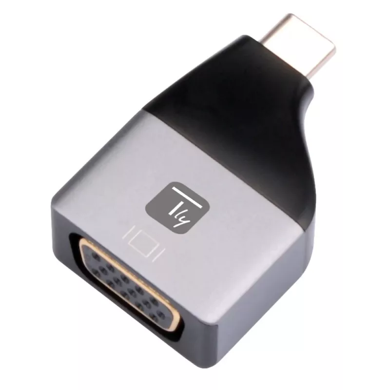 Techly IADAP USBC-VGAC USB-näytönohjainadapteri 1920 x 1200 pikseliä musta, hopea
