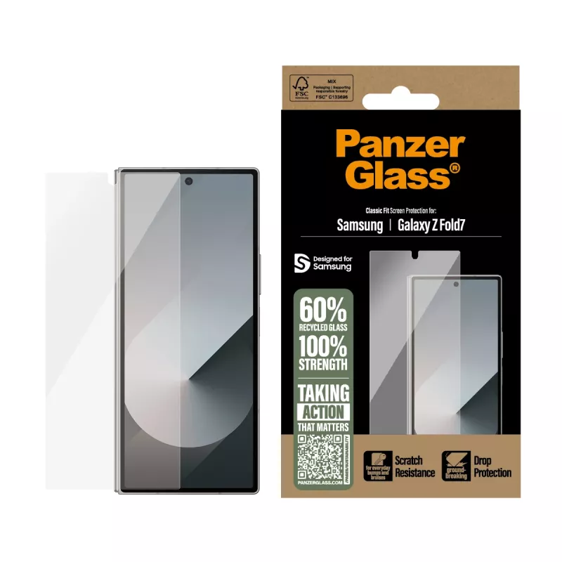 Näytönsuoja PanzerGlass Samsung Galaxy Z Fold7 -puhelimeen — Ultra-Wide Fit