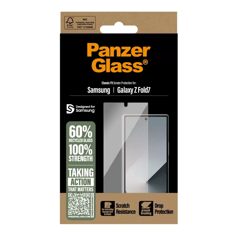 Näytönsuoja PanzerGlass Samsung Galaxy Z Fold7 -puhelimeen — Ultra-Wide Fit