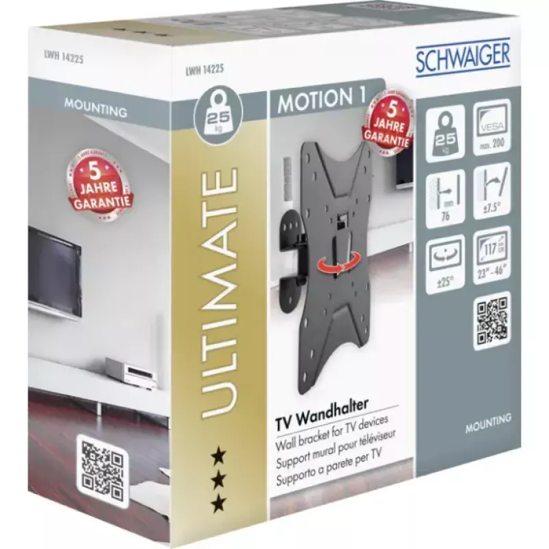 TV-seinäteline Schwaiger LWH14225 513 musta