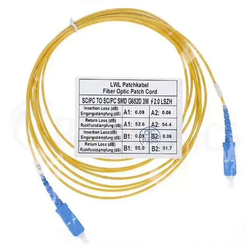 Kuituoptinen kaapeli BlueOptics SFP2222BU5MK SC G.657.A1 5 m keltainen