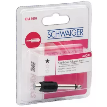 RCA-adapteri Schwaiger KHA4010 533 6,3 mm musta