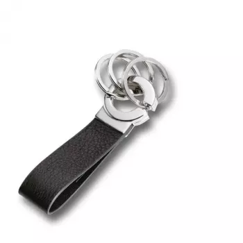 Avainrengas TROIKA KR8-02/LE musta hopea nahka 31 mm