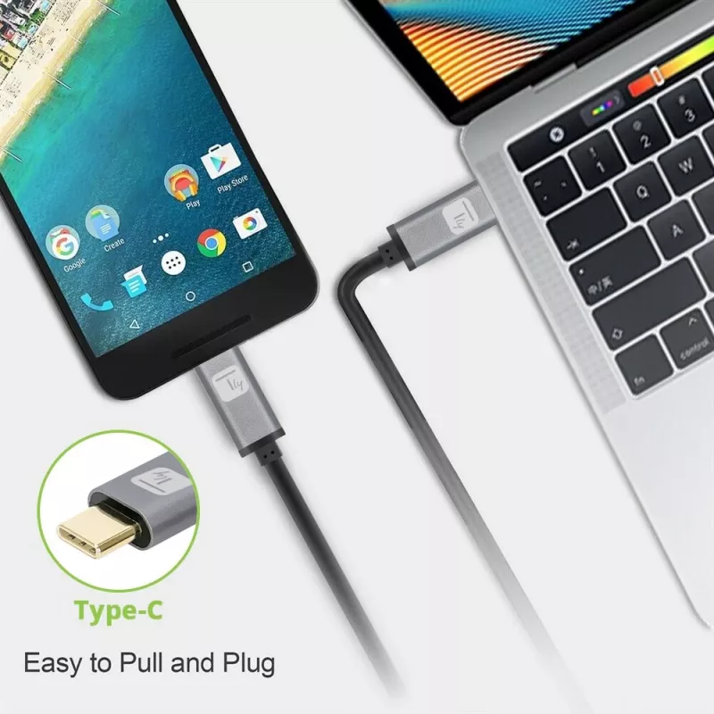 Techly ICOC-MUSB322-CM-010 USB 3.2 Gen 2 -kaapeli, USB-C uros, 1 m, musta