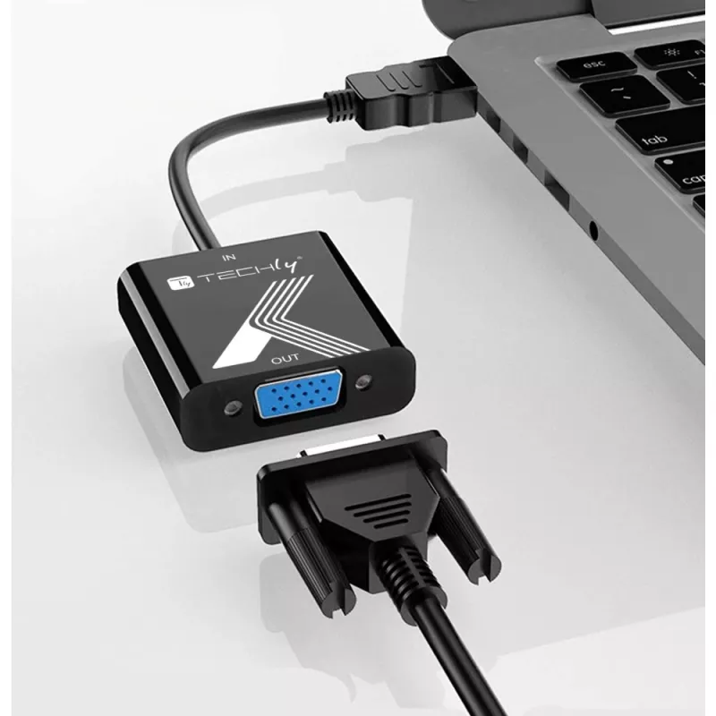 Techly kaapeliadapteri konvertteri HDMI-VGA ääniliittimellä