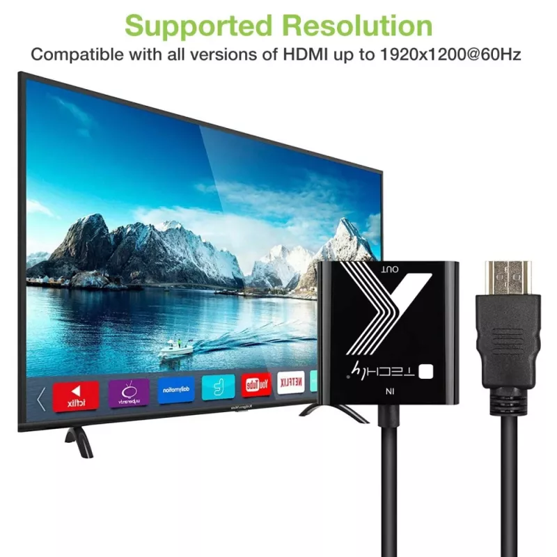 Techly kaapeliadapteri konvertteri HDMI-VGA ääniliittimellä