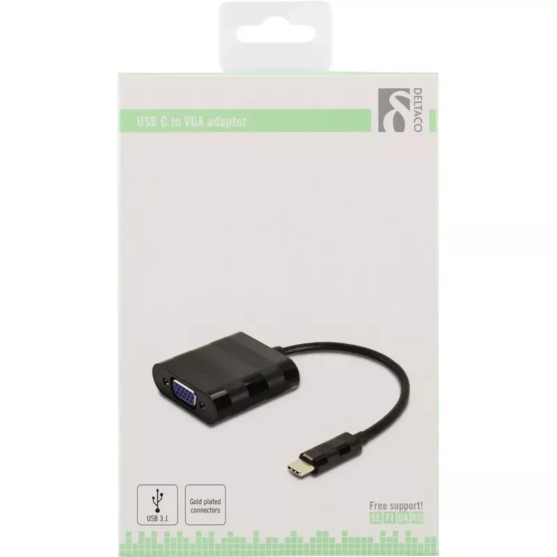 Videokaapeli-adapteri Deltaco USBC-VGA