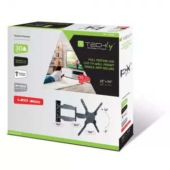 Techly 23-55 ultraohut Full Motion LCD-TV seinäteline musta” ICA-PLB 171M