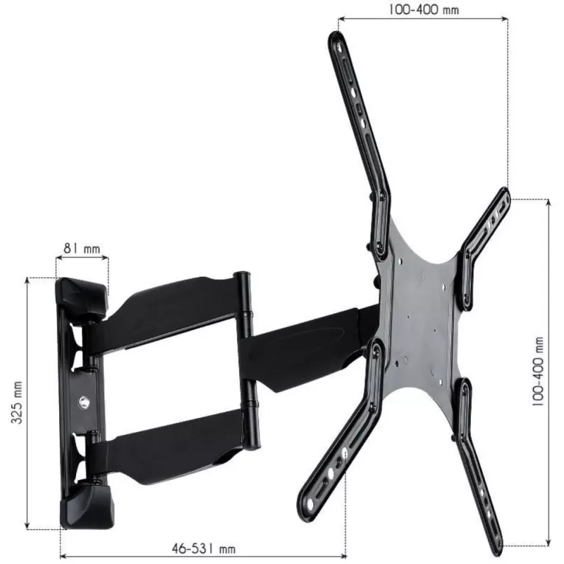 Techly 23-55 ultraohut Full Motion LCD-TV seinäteline musta” ICA-PLB 171M