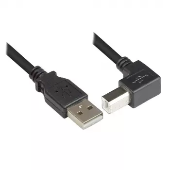 Techly USB 2.0 -kaapeli A-uros / B-uros kulma 0,5m ICOC U-AB-005-ANG