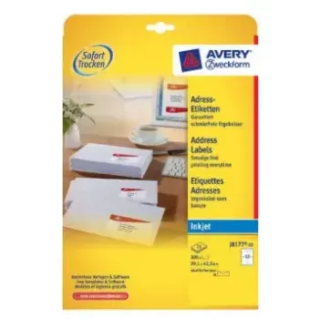 Tulostustarra Avery J8177-25 valkoinen