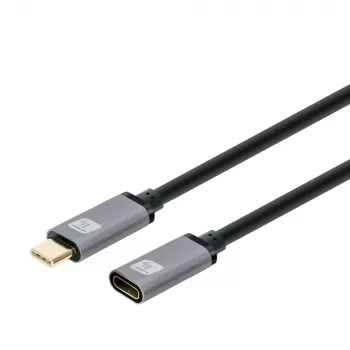 Techly USB 3.2 Gen 2 USB-C M/F -kaapeli 1 m musta, 1 m, USB-C, USB-C, USB 3.2 Gen 2 (3.1 Gen 2), 10 Gbit/s, musta, harmaa