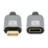 Techly USB 3.2 Gen 2 USB-C M/F -kaapeli 1 m musta, 1 m, USB-C, USB-C, USB 3.2 Gen 2 (3.1 Gen 2), 10 Gbit/s, musta, harmaa