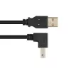 Techly USB 2.0 -kaapeli A-uros / B-uros kulmaliitin 1 m ICOC U-AB-10-ANG