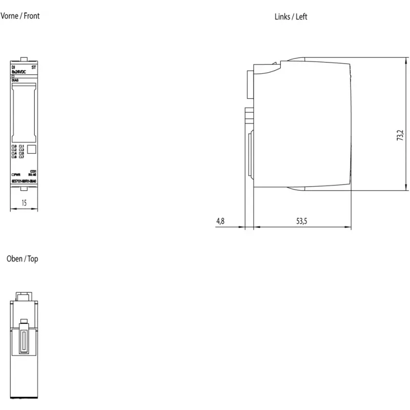 Siemens SIMATIC ET 200SP 6ES7131-6BF01-0BA0 digitaalinen tulomoduuli, DI 8x24VDC