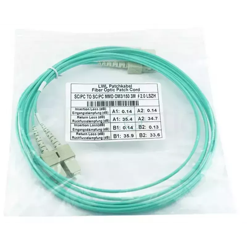 BlueOptics duplex-kuituoptinen verkkokaapeli SC-SC OM3 2 metriä 2 m uros/uros