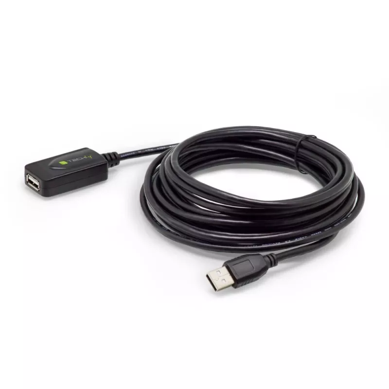 Techly IUSB-REP20TY USB-kaapeli USB 2.0 5 m USB A musta