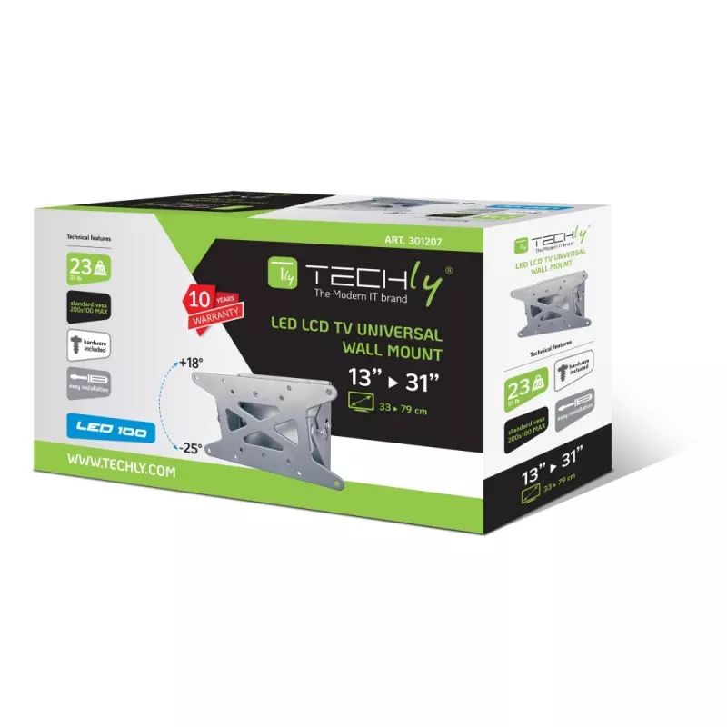 Techly 13–31 tuuman seinäteline LED LCD TV:lle kallistettava ICA-LCD 109