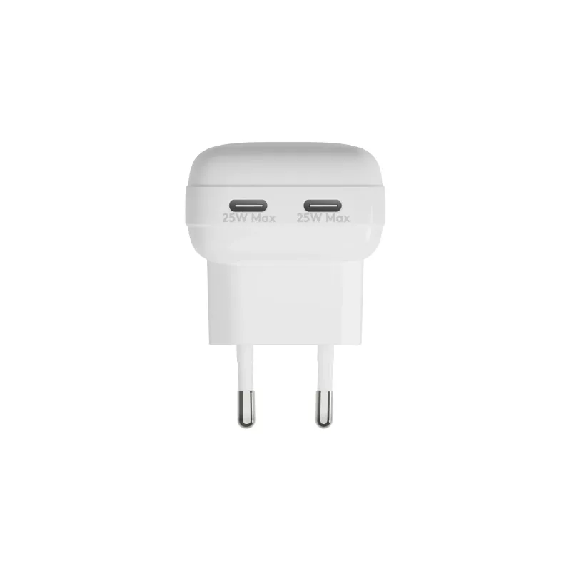 EU seinälaturi d bramante re-charge Pro — 2× USB-C 25W, sisäkäyttöön, valkoinen