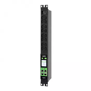 APC Easy PDU Metered 1U 16A 230V (8)C13, mitattu, 1U, yksivaiheinen, pystysuora, musta, 8 AC-lähtöä