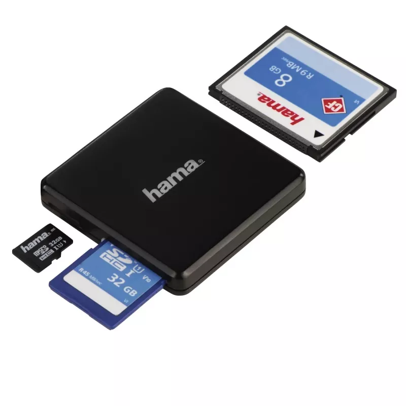 Hama 00124156 kortinlukija USB 3.2 Gen 1 (3.1 Gen 1) Type-A musta
