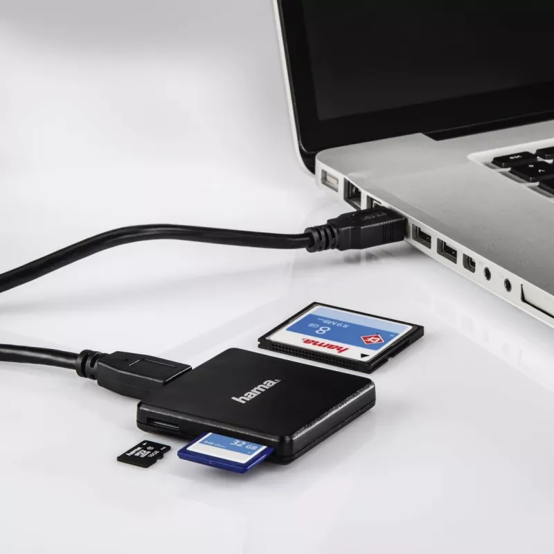 Hama 00124156 kortinlukija USB 3.2 Gen 1 (3.1 Gen 1) Type-A musta
