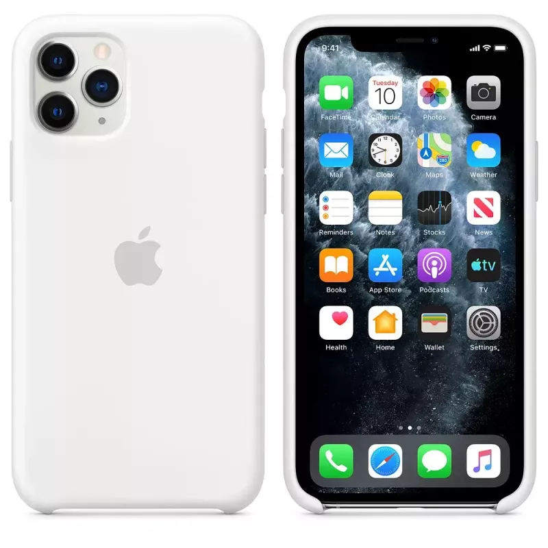 Apple iPhone 11 Pro silikonikuori valkoinen