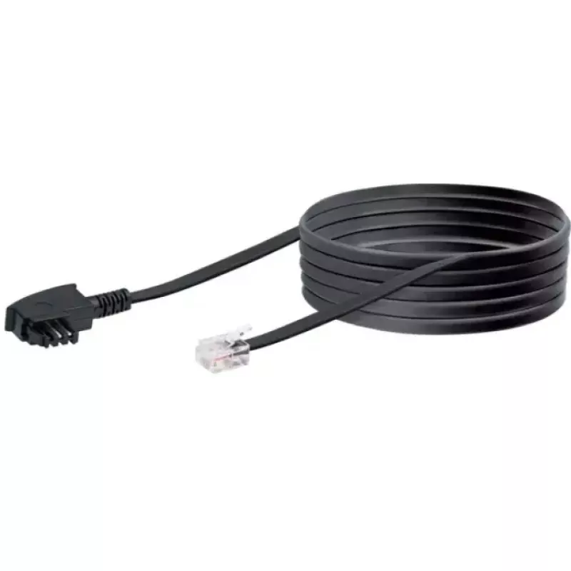 kaapeli Schwaiger 6,0 m RJ-12 - TAE-F 6 m musta