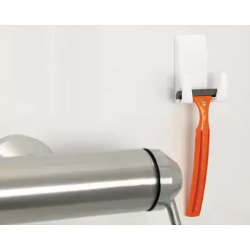 Partateräteline Tesa Powerstrips Waterproof Wave, itseliimautuva kylpyhuoneteline, vedenpitävä muotoilu, valkoinen