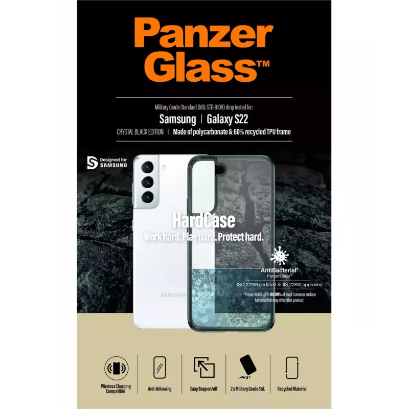 HardCase-kotelo PanzerGlass Samsung Galaxy S22 läpinäkyvä