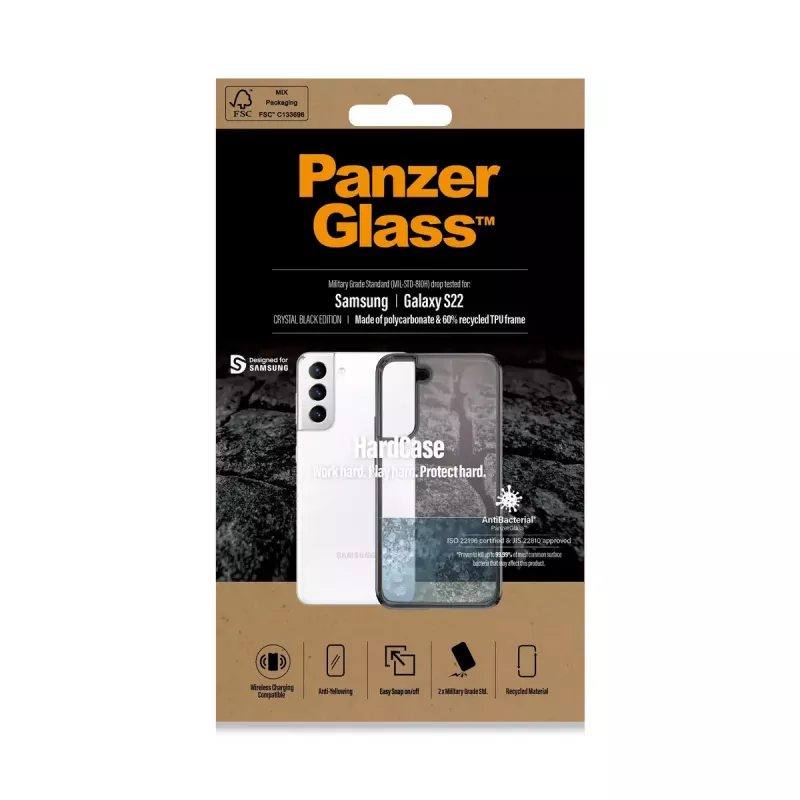 HardCase-kotelo PanzerGlass Samsung Galaxy S22 läpinäkyvä