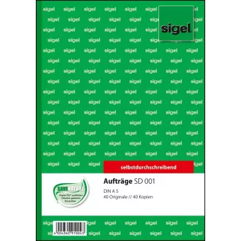Sigel SD001 liiketoimintalomake vihreä A5 80 arkkia