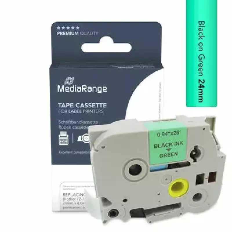 Druckerband MediaRange MRBTZ751 musta 2,4 cm 8 m