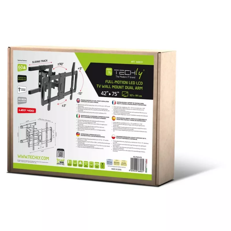 Techly ICA-PLB-473 TV-teline/jalusta 190,5 cm (75