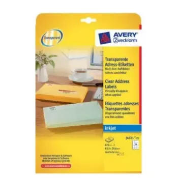 Tulostintarrat läpinäkyvä Avery J4721-25