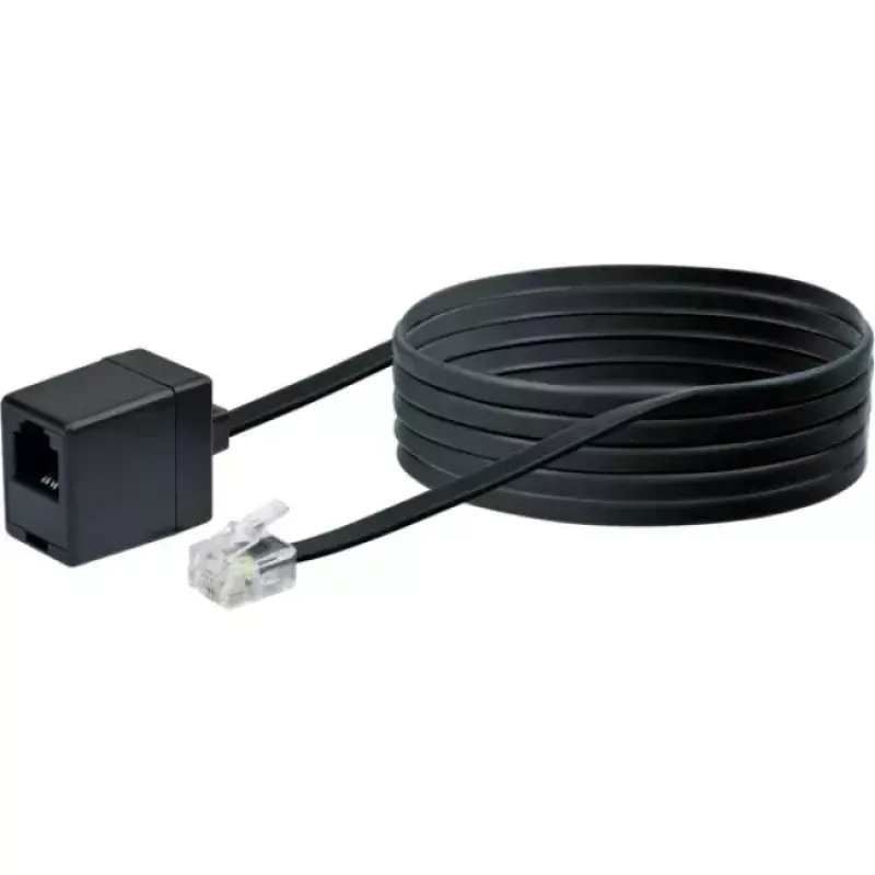 Verkkokaapeli Schwaiger 10m RJ-11 - RJ-11 musta