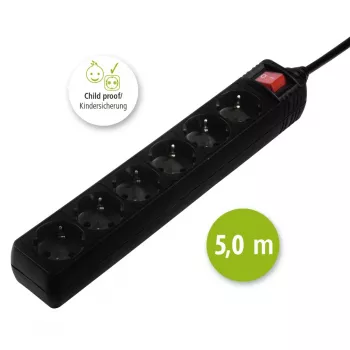 Hama 137266 pistorasialista 6 AC-lähtöä sisäkäyttöön musta