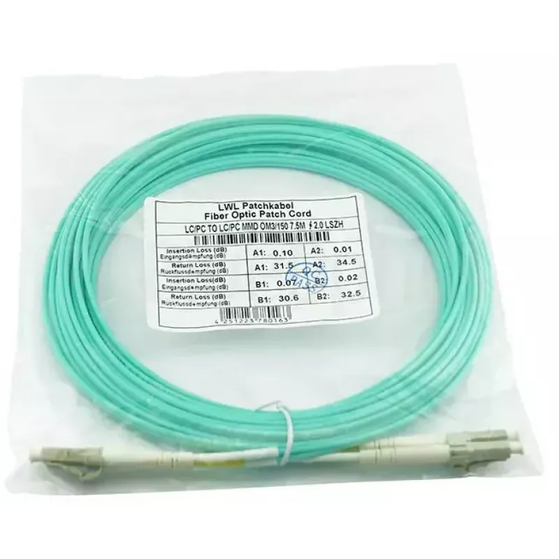 Kuitukaapeli BlueOptics AJ833A 0,5 m LC OM3 aqua
