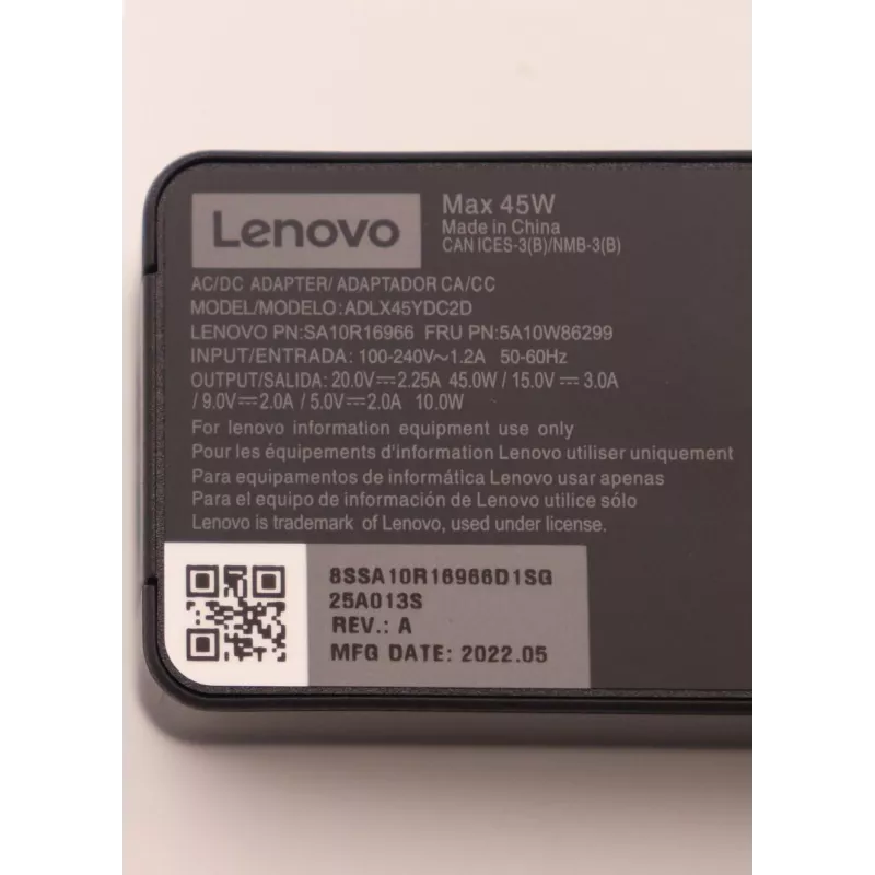 Lenovo 5A10W86299 virtalähde/muunnin sisäkäyttöön 45 W musta