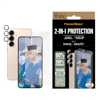 PanzerGlass 2-in-1-suojapakkaus Samsung Galaxy S25+ naarmuuntumaton iskunkestävä